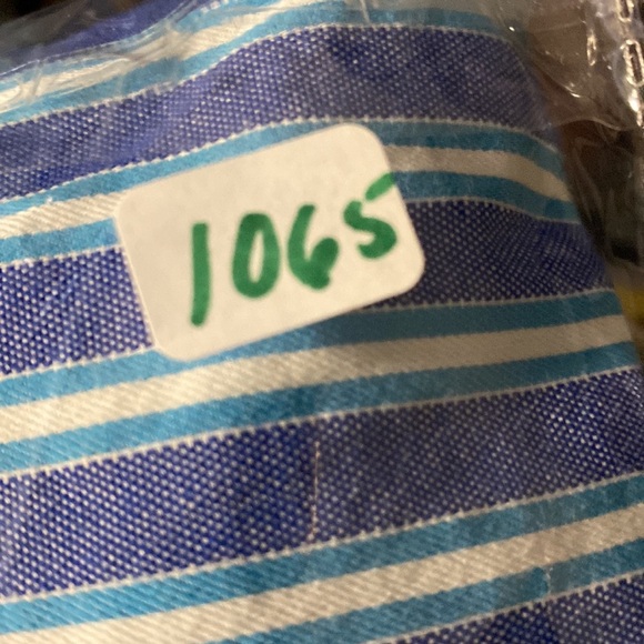 TD Thomas Dean Shirt Mens Size XL Button Front Blue Striped Collared - Picture 6 of 6